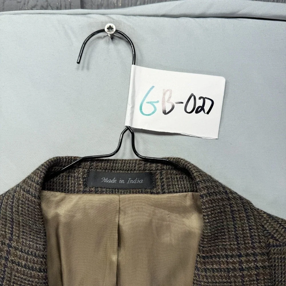Lauren Ralph Lauren Blazer Mens 46L Brown Glen Check Wool Two Button Notch